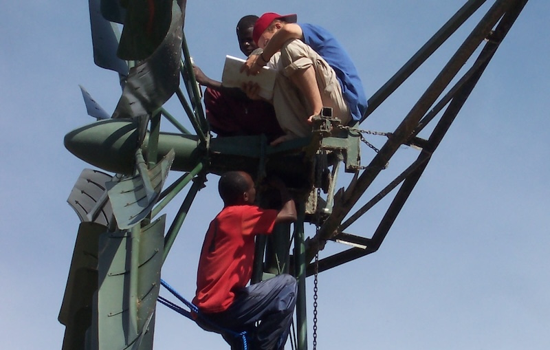 Repairing a windpump in Tanzania